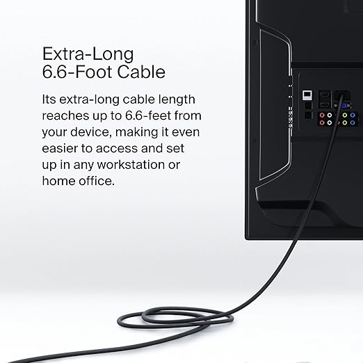 Belkin USB Type C to DisplayPort 1.4 Cable 6.6ft/2m, 32.4Gbps, 8K@60Hz or 4K@144HZ, with HBR3, DSC, HDCP 2.2, DP Alt Mode, Backwards Compatible, Works with Windows, MacOS, iPadOS, Android, and More