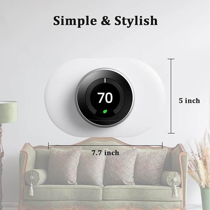 Nest Wall Plate for Google Nest Learning Thermostat 2nd/3rd, 7.7 * 5 inch Nest Thermostat Trim Kit, Made for Google Nest Learning Thermostat 2nd/3rd, Easy Installation