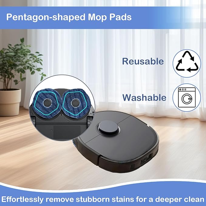 19 Pcs Replacement Parts for eufy x10 pro omni Vacuum Accessories Kit, Includes 1 Main brush, 4 Side brushes, 4 Filters, 4 Mop Pads,4 Dust Bags and 2 tools