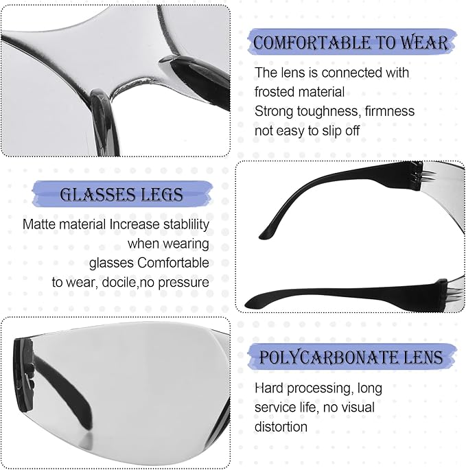 Yunsailing 100 Pack Bulk Safety Glasses Eye Protection Goggles for Women Men DIY Construction Lab