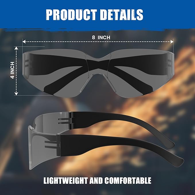 Work Safety Glasses For Men | Ansi Z87 Certified Safety Goggles For Shooting Range | Anti-Scratch Outdoor Glass
