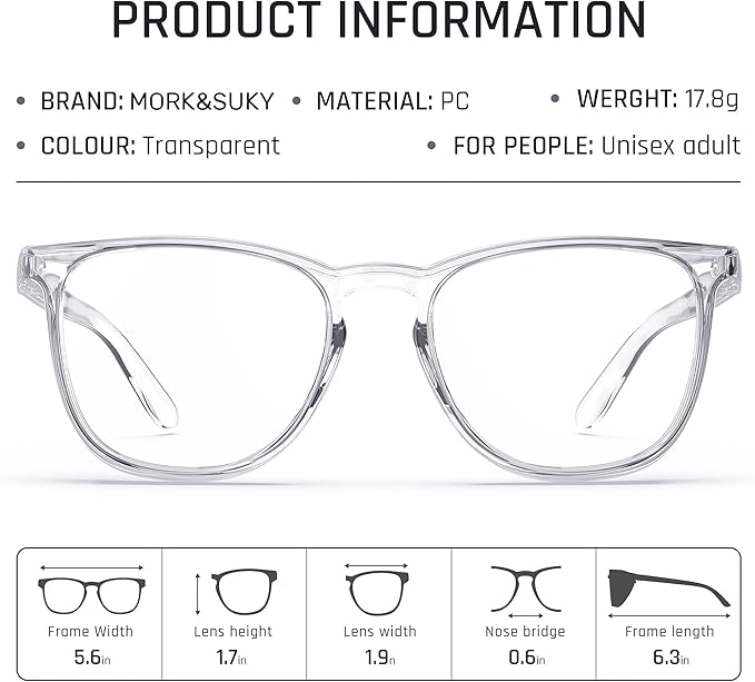 MORK&SUKY Safety Glasses, Stylish Goggles With No Fog Lense, Alternatives To Regular Protective Eyewear For Lab and Nursing.