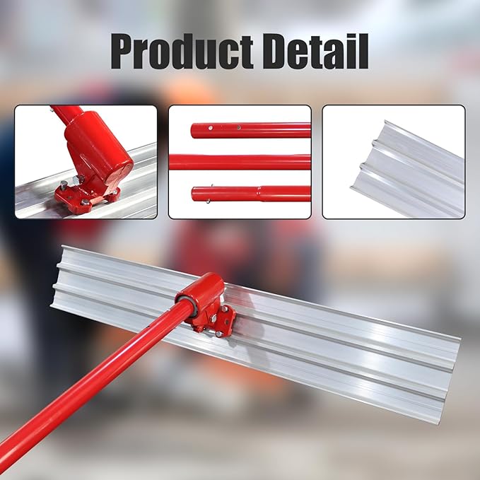 Concrete Tools Concrete Bull Float Tools Kit 48"x8" Cement Trowel Tools, Aluminum Magnesium Alloy Concrete Finishing Tools with 48" Handle x4 and Bull Float Bracket.