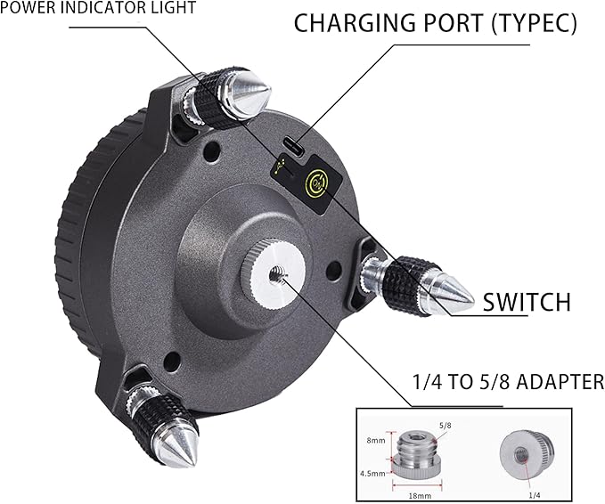 Laser level pole telescoping with electric rotating base 13.8 feet/4.2M laser level tripod Equipped with 1/4 inch 5/8-inch screw threads ，with a 47 inch tripod