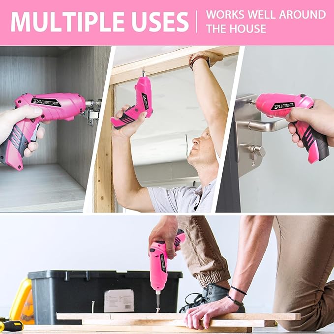 MQFORU Cordless Power Screwdriver Electric screwdrivers Rechargeable Set, Battery Powered Screwdriver Kit Including 47pcs Bits, Pivoting Handle and LED Lights Small Drills Cordless