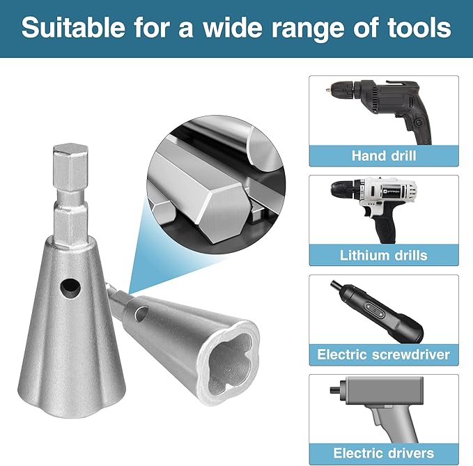 Wire Nut Twister,with 2pcs Bit Holders 1/4" Socket,Hex Shank Screwdriver Bit Holder,Wire Twisting Tool,Wire Nut Twister for Electrical Power Drill,Wire Twister for Quick Twisting Cable