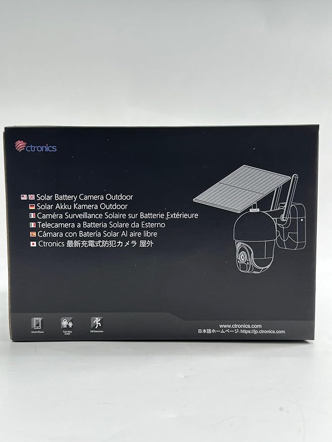 Ctronics 3MP Solar Security Camera Wireless Outdoor WiFi, PTZ Surveillacne Camera Battery-Powered for Home Security, 360° View, Spotlight Color Night Vision, PIR Human Detection, 2-Way Audio (Grey)