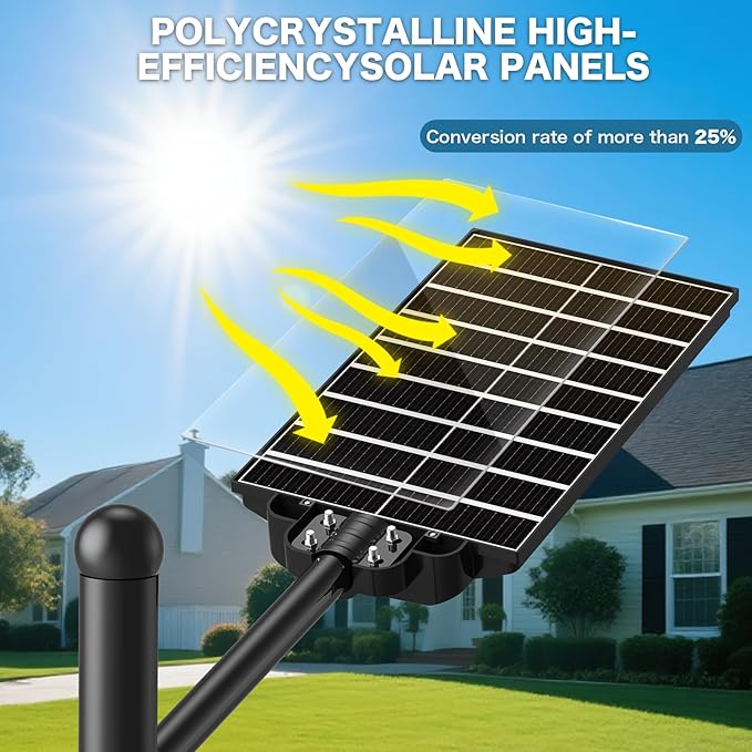8200W Solar Street Lights Outdoor: Commercial Solar Parking Lot Lights with Motion Sensor and Remote Control, IP66 Waterproof, Wide Angle Dusk to Dawn Outdoor Lighting, Large Dimension, 2 Pack