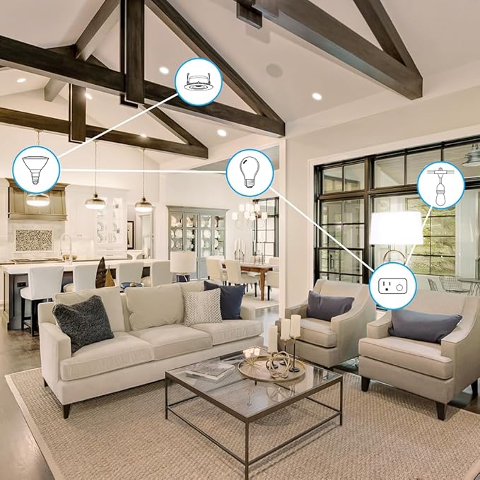 Feit Electric BR30 Smart LED Light Bulb, 60W Equivalent, Tunable White, Wi-Fi Enabled, Alexa & Google Home Compatible, E26 Base, 90+ CRI, Non-Dimmable, 800 Lumens, 25,000-Hour Lifetime, BR30/CCT/CA/AG