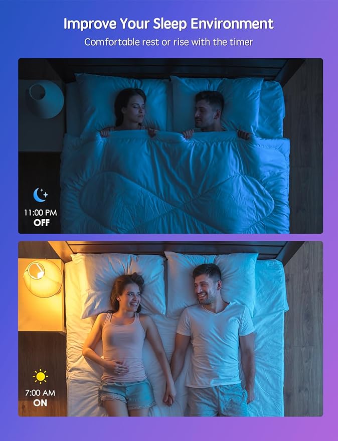 Smart Light Bulbs 8 Pack, Work with Alexa and Google Assistant, LED Light Bulbs Color Changing, Bluetooth Music Sync, WiFi Bulbs with APP,850LM