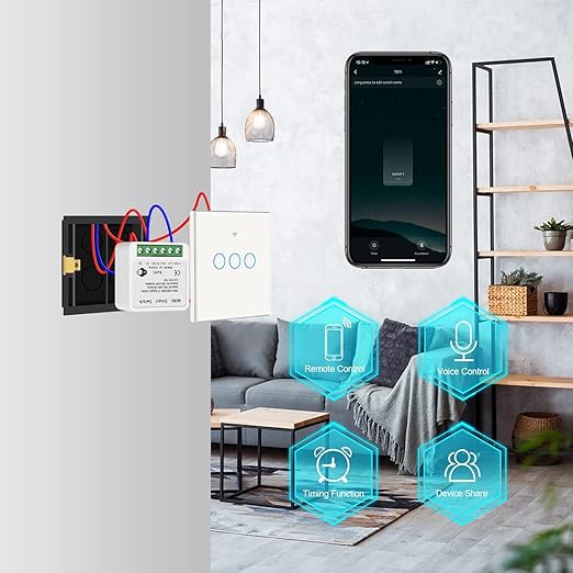 WiFi Smart Light Switch Compatible With Alexa/Google Home, APP Remote/Voice Control, DIY Mode, Timer Function, LAN Control, No Hub Required, 2 Way 16A (2 Pack)