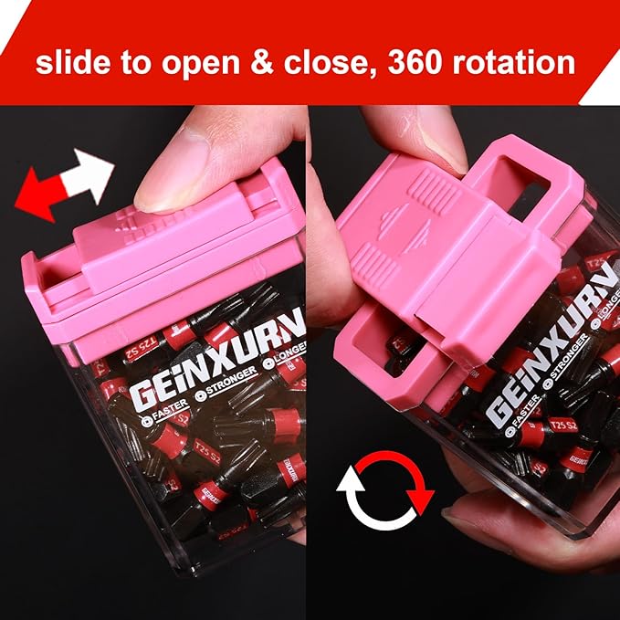 Impact Torx Screwdriver Bits Set,90 Pcs 1" Magnetic (T10/T15/T20/T25/T30) S2 Steel Multi Star Driver Bit and Bit Holder with Storage Colorful Box