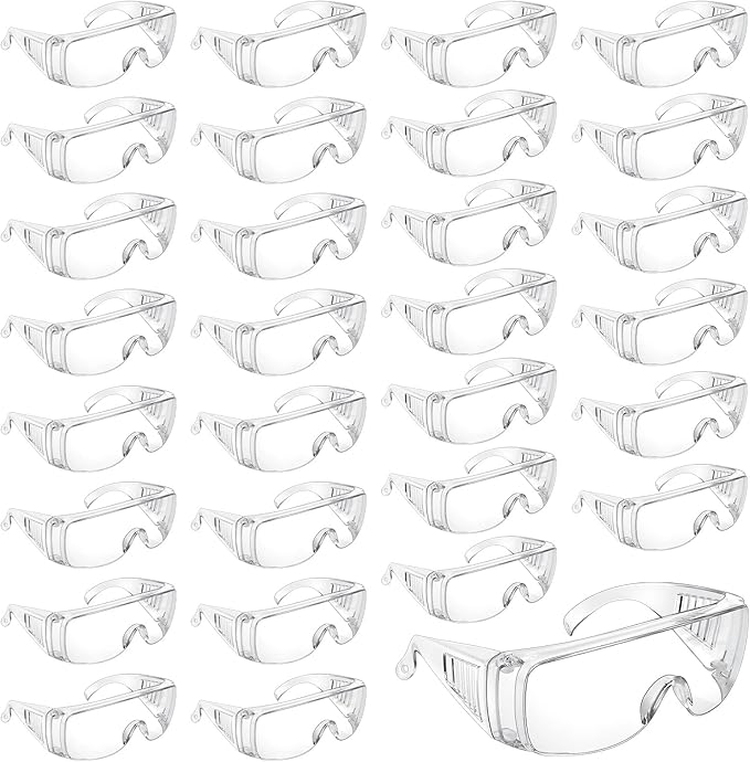 Queekay Safety Glasses over Eyeglasses Anti Dust Impact Scratch Safety Goggles for Men Women Nurses Workers Architect Lab