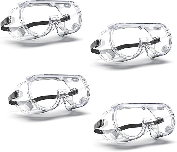 Anti-Fog Indirectly Vented Lab Safety Goggles Over Glasses