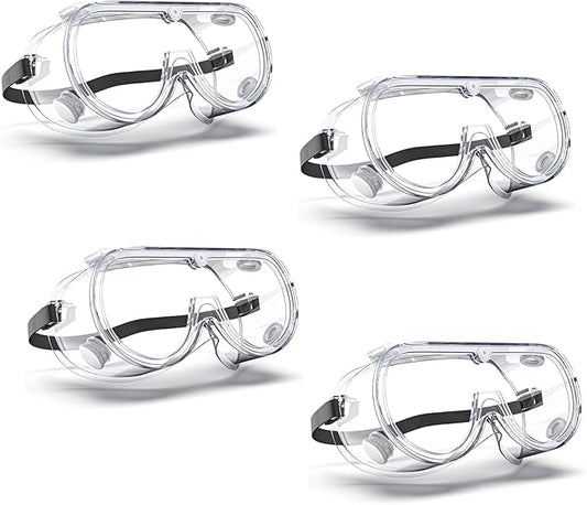 Anti-Fog Indirectly Vented Lab Safety Goggles Over Glasses