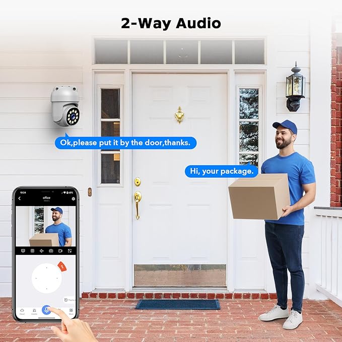 Camcamp 5MP Outdoor Security Camera System, 4Pcs POE Wired Cameras for Home Security with 8CH 4K CCTV NVR, Auto Tracking, 2-Way Audio, Color Night Vision, 500GB HDD 24/7 Recording, Business