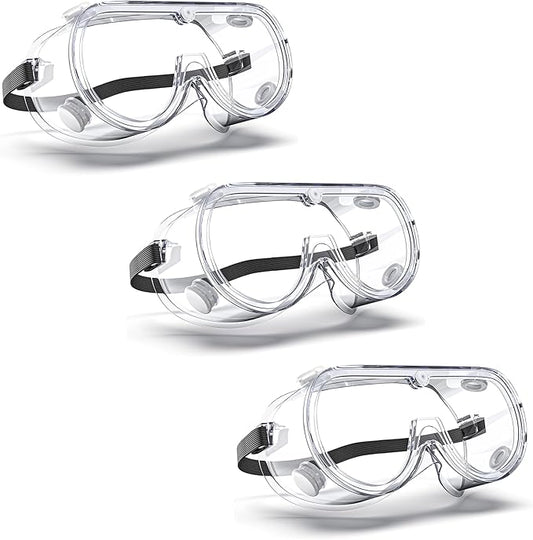 Anti-Fog Indirectly Vented Lab Safety Goggles Over Glasses