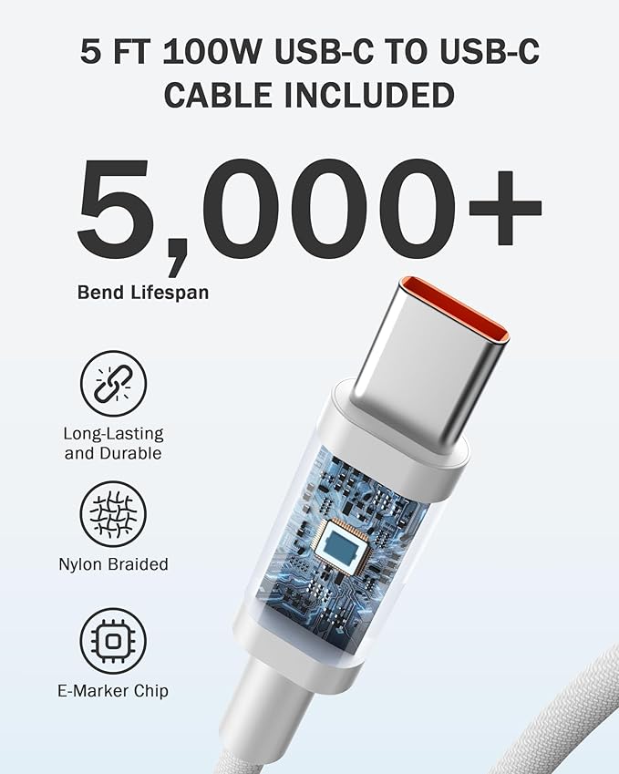 WeLink 67W USB C Charger, GaN PPS 3-Port Fast Compact Foldable USB C Charger Block for MacBook, iPad Pro, Galaxy S24, iPhone 16/15 and More
