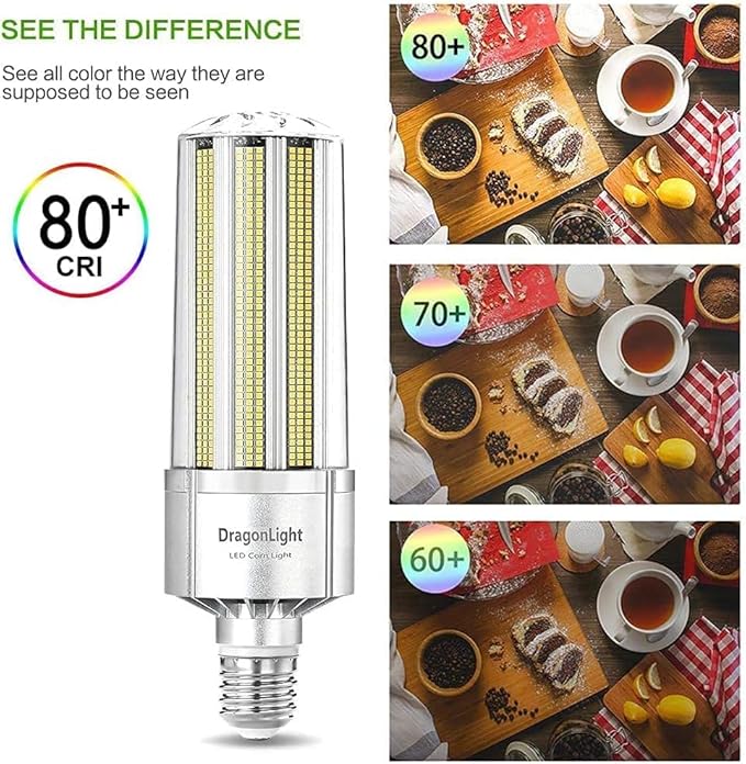 DragonLight 150W Commercial Grade Corn LED Light Bulb(600 Watt Metal Halide/HID/HPS Replacement) E39 Large Mogul Base LED Lamp 5000K Daylight 20,250LM for High Bay Area Lighting