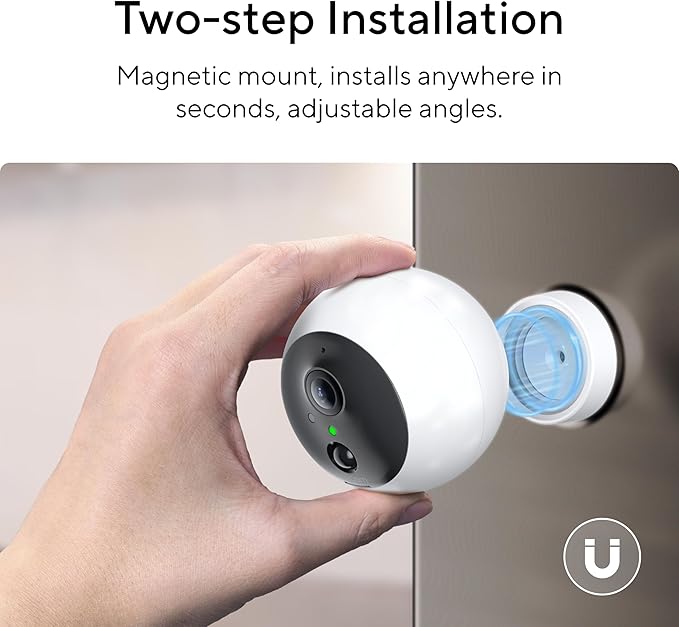 Dot 2K QHD Wireless Smart Security Camera, 170° Wide Angle, AI Human Detection, 2 Way Audio, Night Vision, Free 7 Day Cloud Storage, Indoor/Outdoor, 2.4Ghz Only