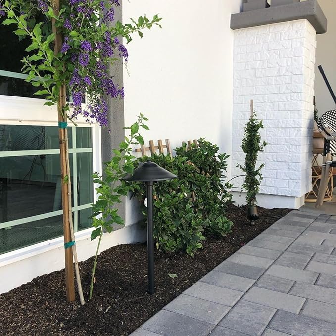 VOLT 12V Black Brass LED Landscape Lighting Kit (8 Spotlights, 4 Path Lights) with 150W Low Voltage Transformer for House, Yard, Outdoor Pathway, Walkway, Garden, Driveway or Patio