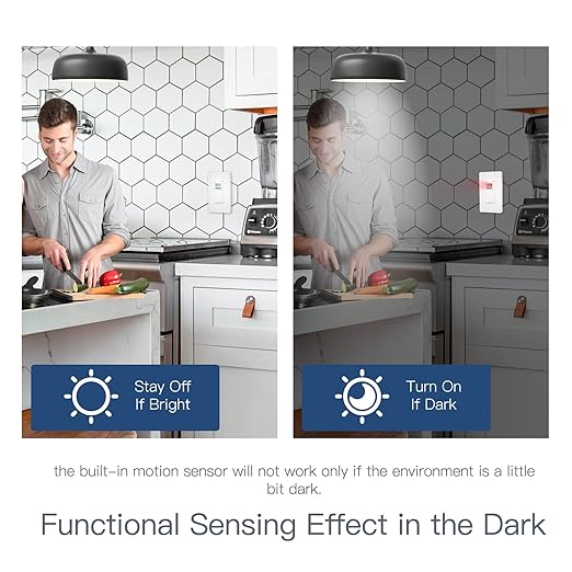 MOES Smart Motion Sensor Switch Single Pole, Needs Neutral Wire, Wi-Fi PIR Infrared Motion Activated Light Switch, Smart Life Tuya APP Remote Control Compatible with Alexa and Google, FCC Listed