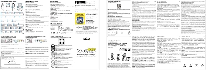 Pulsar Gaming Gears Xlite Crazylight Wireless Gaming Mouse, Ultra Lightweight 1.45 oz (41g), Optical Switch, 32000 DPI, 750 IPS, XS-1 Sensor, 8k Compatible (Uyuni White)