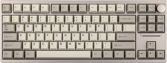 EPOMAKER P87 TKL Aluminum Wireless Gaming Keyboard, QMK/VIA Programmable, 87% Bluetooth/2.4Ghz/USB-C, with CNC Metal Knob and RGB Backlight (Khaki, Zebra Switch)