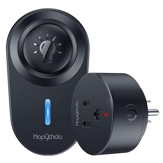 Remote Control Outlet,15A/1500W, 500 Feet RF Range Remote Light Switches Kit, No Wiring Needed Wireless Remote Outlet for Light, Small Electrical Appliance, with Anti-Surge 4000V, Black