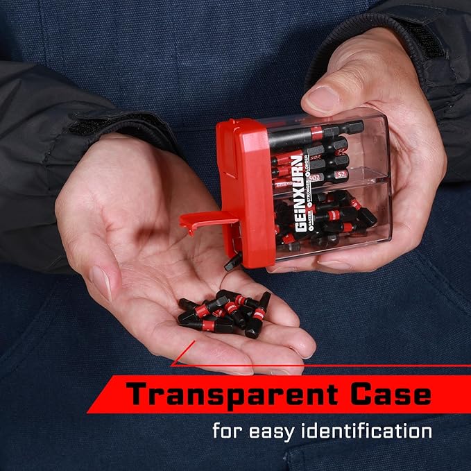 43Pieces Impact Screwdriver Bits Set with Colorful Boxes, Magnetic (Phillips/Pozi/Square/Torx/Hex) S2 Steel Multi Driver Bits