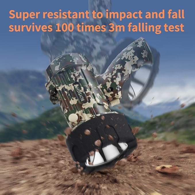 BUYSIGHT Rechargeable Spotlight Flashligh, 1000000 Lumen Hand held Spotlight Waterproof Flashlight Hunting floodlight with red Lens(Camouflage Green-COB)