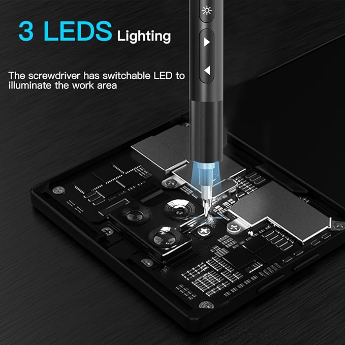 Electric Screwdriver Kits 66 in 1, Mini Screwdriver Sets, Precision Screwdriver Rechargeable with 56 Bits, Earphones Cleaner, Screwdriver Repair Tools for Camera, Laptop(Black)