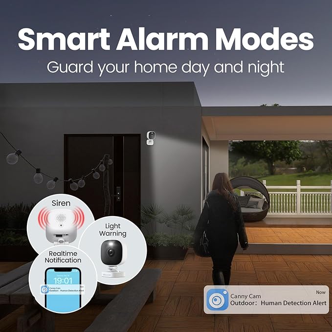 Vimtag Security Camera Outdoor 2.5K, 2.4G/5G Smart Wi-Fi Cameras for Home Security with Color Night Vision, Motion Activated Spotlight/Siren, IP66,2-Way Audio, Support Cloud/512G SD Card Storage,Wired