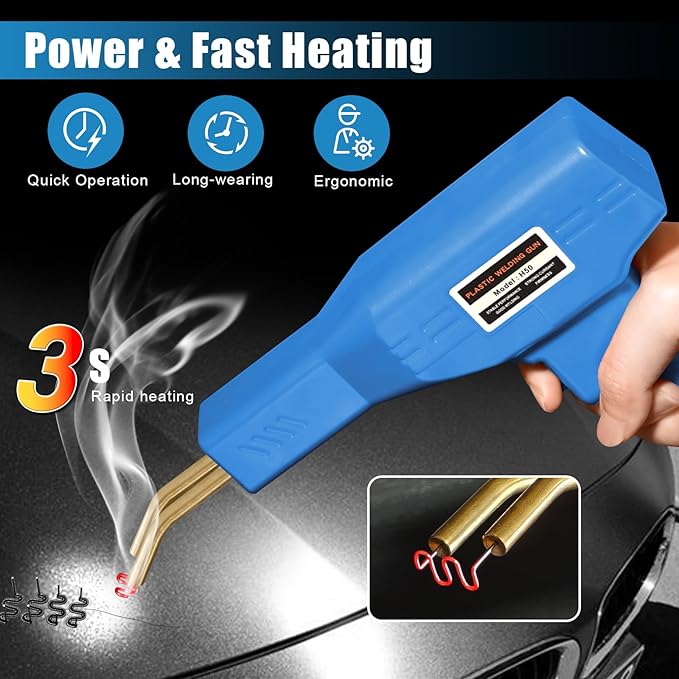 ATOLS Plastic Welder, 1000PCS Staples, Plastic Welding Kit, Hot Stapler Kit, Plastic Welder Gun Kit, Car Bumper Repair Kit, Plastic Repair Kit