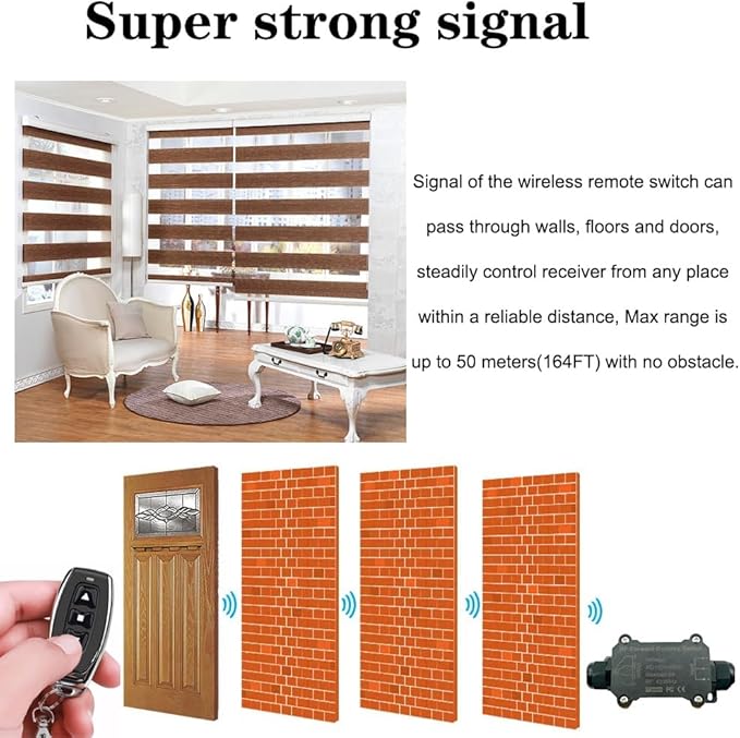 AC110V Forward and Reverse Remote Control Switch,Waterproof Wireless Switch with 8 amps Remote Relay Receiver, AC110V-250V Linear Actuator Remote Switches for Motor