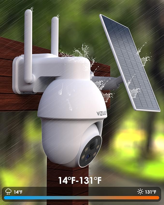5MP Solar Security Camera Outdoor, Wireless Battery Powered Security Camera with 360°View, Pan and Tilt, Color Night Vision with Floodlight,PIR Human Detection,Compatible with Alexa