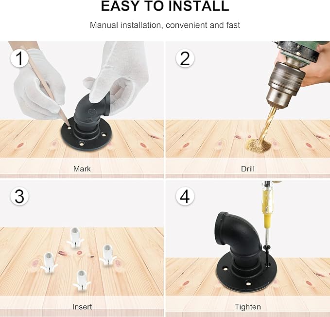 Willstar 9FT Industrial Staircase Handrail Non-Slip Pipe Bar Foot Rail Wall Mount Stair Rail Vintage Grab Bar for Steps Black Iron Pipe Handrail for Outdoor Indoor Stairs Loft Porch Hand Rail (9ft)