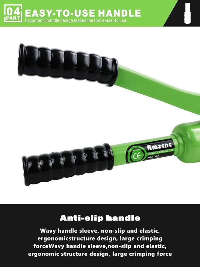 AMZCNC 16 Ton Hydraulic Wire Crimper Battery Cable Lug Terminal Crimping Tool,Crimps 8 AWG to 600 MCM, Cable Crimping Tool with 13 Pairs of Dies