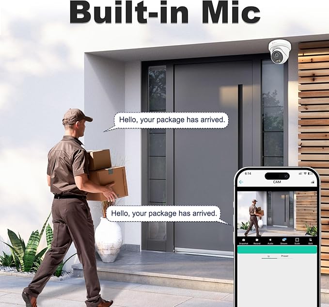 Anpviz 16 Channel NVR PoE Security Camera System with Human Vehicle Detection, 8PCS 6MP Wired IP Turret Cameras Outdoor, Smart Color Night Vision, Built in Mic, 12MP PoE NVR with 4TB HDD, NDAA