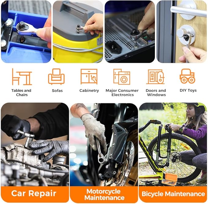 ratchet screwdriver set, magnetic screwdriver set, DIY combination soft shaft, suitable for furniture assembly, electrical maintenance, bicycle tools