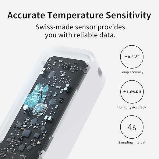 SwitchBot WiFi Thermometer Hygrometer 3 Pack with Hub Mini, IP65 Indoor Outdoor Thermometer Wireless, Humidity/Temperature/Dewpoint/VPD/Absolute Humidity Sensor with Smart Alerts, Works with Alexa