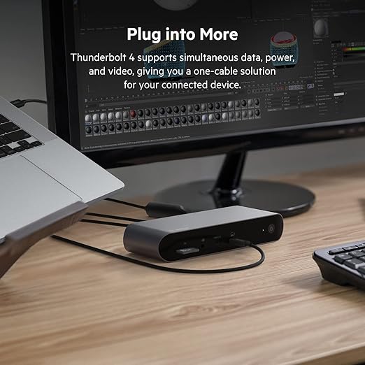 Belkin Thunderbolt 4 Cable (2M, 6.6ft Power Cable), USB-C to USB-C Cable w/ 100W Power Delivery, USB 4 Compliant, Compatible with Thunderbolt 3, MacBook Pro, eCPU, & More - Intel Thunderbolt Certified