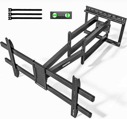 monTEK Long Arm TV Wall Mount for Most 43-90 Inch TVs, 42.5 Inch Long Extension TV Mount Swivel and Tilt, Full Motion Wall Mount Tv Bracket Fit Max VESA 800 x 400mm, Up to 132 lbs, 16”,18” Studs