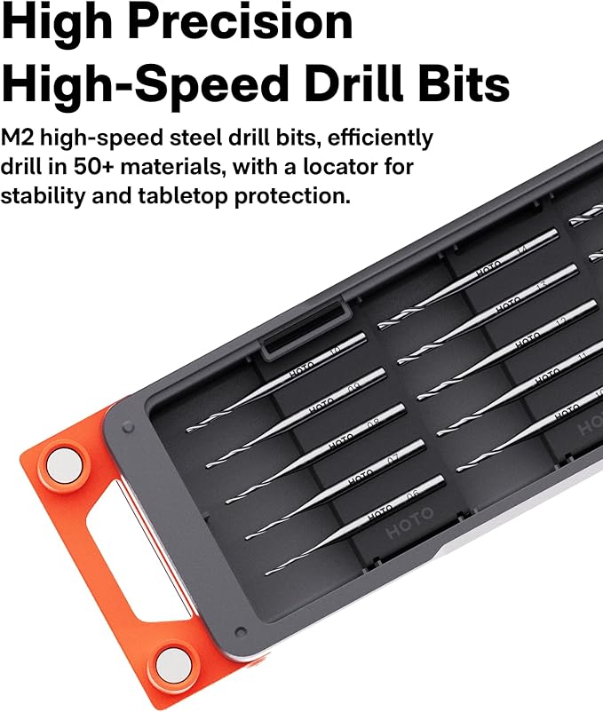 HOTO SNAPBLOQ™ D-A03 Electric Mini Drill Pen with 20 Bits, Brushless Motor, 3-Speed USB-C Rechargeable Electric Hand Drill, Power Tool for PCB, Jewelry Making, Wood, Plastic, DIY, 3D Printer