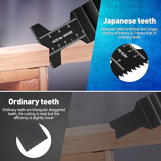 FORCA Universal Oscillating Saw Blades, 78pcs Multi Tool Kit with Japanese Tooth for Deeper Cutting, High Efficient Multitool Fit 95% Tools for Wood