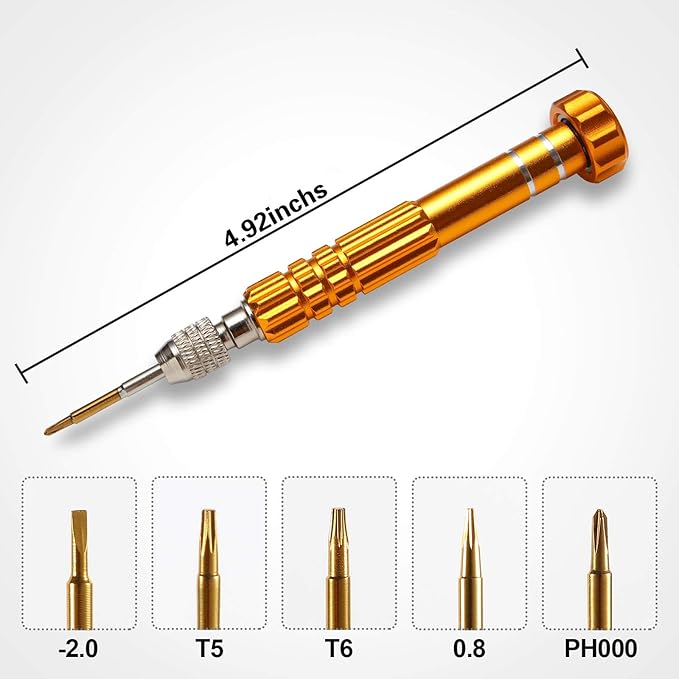 Small Screwdriver Watch Glasses Mini Set, Micro Precision Tiny Screwdriver Set Small Screwdriver Set for Electronics Eyeglass (gold)