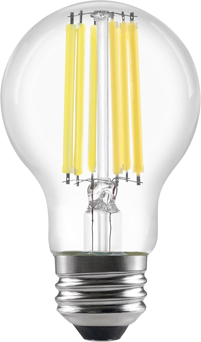 Sylvania LED TruWave Natural Series A19 Light Bulb, 100W Equivalent, Efficient 15W, 1600 Lumens, Medium Base, Dimmable, Clear, 2700K, Soft White - 4 Pack (42275)