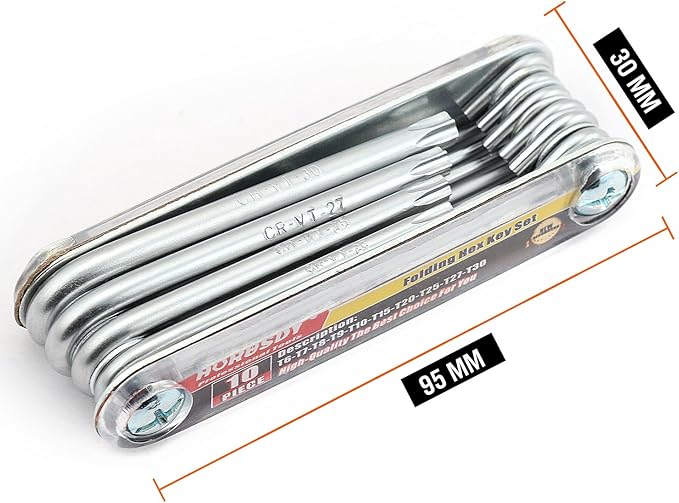 HORUSDY Tamper Proof Star Key Set (Folding) Security Torx Key Set Sizes Include T-6 to T-30