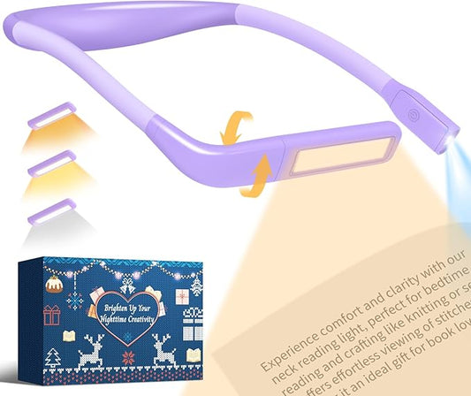 Purple Reading Lights for Books in Bed, Christmas Birthday Gifts for Women Mom Wife Stocking Stuffers for Teen Girls Readers Book Accessories Craft Knitting Gifts for Grandma Crochet Supplies