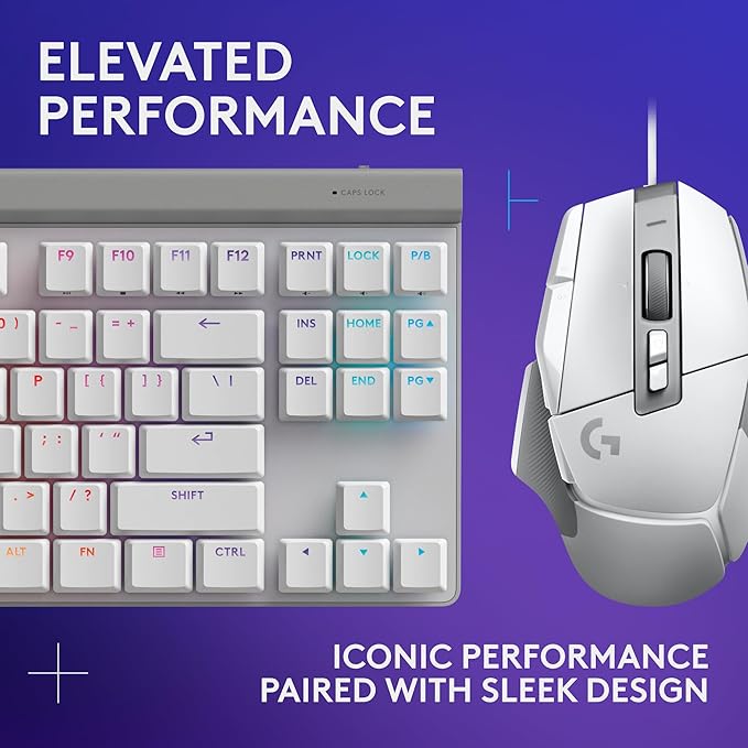 Logitech G502 X Wired Gaming Mouse & G515 TKL Wired Gaming Keyboard, Fully Programmable RGB Low-Profile Gaming Keyboard & Mouse Combo, Sleek, PC/Mac - White